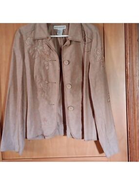Requirements Jacket Women's   Embroidered Buttons Light Weight Linen Size L